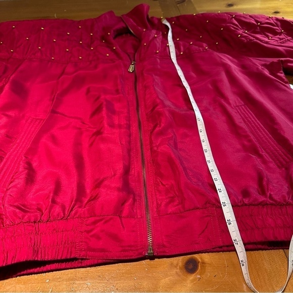 FUDA International Vintage 100% Silk Red Jacket Size XL - Picture 4 of 8
